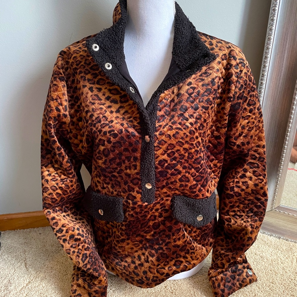 Urban Outfitters Quilted Animal Print Pullover